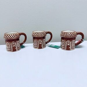 New Set of 3 Gingerbread House Ceramic Espresso Mugs from Hobby Lobby
